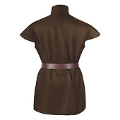 abordables Tapas-Retro Antiguo Medieval siglo 17 Blusa / Falda Traje de cosplay Baile de Máscaras Pirata Guerrero Vikingo Disfraz Hombre Vikingo Fantasía Víspera de Todos los Santos Carnaval Mascarada Evento / Fiesta