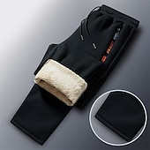 cheap Sweatpants-Men&#039;s Sherpa Fleece Pants Sweatpants Joggers Winter Pants Drawstring Solid Color Comfort Warm Casual Daily Going out Sports Stylish 1 2 Micro-elastic