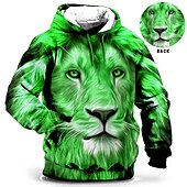 abordables Sweats à capuche grande taille pour hommes-Homme Grande Taille Sweat à capuche Grand et grand Animal Capuche Poche manche longue Printemps &amp; Automne Mode Vêtement de rue basique Confortable Usage quotidien Vacances Hauts