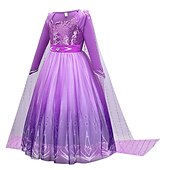abordables Costumes pour filles-Semaine du livre 2026 La Reine des Neiges Glacial Conte de Fées Princesse Anna Robe de demoiselle d'honneur Costume de soirée à thème Robes en tulle Cosplay for Fille Enfant Noël Carnaval Mascarade