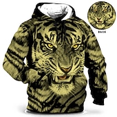 cheap Men's Plus Size Hoodies-Men's Plus Size Pullover Hoodie Sweatshirt Big and Tall Animal Hooded Pocket Long Sleeve Spring &amp;  Fall Fashion Streetwear Basic Comfortable Work Daily Wear Tops