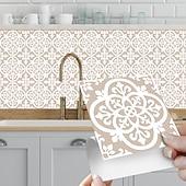 baratos Adesivos de azulejo-adesivo de ladrilho autoadesivo vintage peel and stick antiderrapante à prova d&#039;água removível pvc banheiro cozinha decoração de casa piso parede escada adesivo de ladrilho