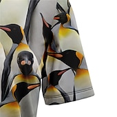 levne Ocean Print-Pánské Zvíře Tropický vzhled Tučňák Košile Havajská košile Aloha košile Krátké rukávy Košile Přehnutý Tropický vzhled Módní Havajské ulice Ležérní Havajské Šedá S M L