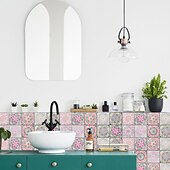 abordables Pegatinas para azulejos-24 uds/48 Uds pegatinas de azulejos cocina creativa baño sala de estar pegatinas de pared autoadhesivas impermeables pegatinas de azulejos de moda