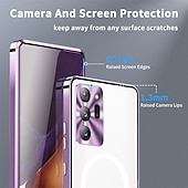 economico Cover Samsung-telefono Custodia Per Samsung Galaxy S24 S23 Ultra Plus S22 S21 Plus Ultra Note 20 Ultra S20 FE Custodia ad adsorbimento magnetico Con Magsafe Placcato Doppia setola Supporta la ricarica wireless