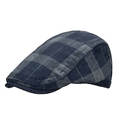 billiga Huvudbonader för herrar-Herr Platt mössa Tweed Keps Svart Mörk marin Bomull 1920-talets mode Traditionell / Klassisk Friluftskläder Ledigt / vardag Pläd / Rutig