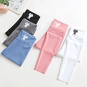 economico Pantaloni e gonne-Bambino Da ragazza Leggings foderati in pile Animali Attivo Esterno 7-13 anni Inverno Nero Bianco Rosa