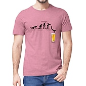 ieftine Tricou grafic pentru bărbați-Bărbați Bere Uman Tricou Tricouri 100% Bumbac Manșon scurt Grafic Cămaşă Heather Grey Negru Alb Tricou confortabil Casual Festivalul de Bere Îmbrăcăminte de designer de modă