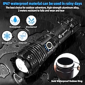 Недорогие Фонари-светодиодный фонарик, четырехъядерный, с лампой xhp70.2, тактический фонарь, водонепроницаемый, 5 режимов освещения, масштабируемый, для кемпинга, охоты