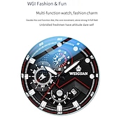 baratos Relógios Quartz-Relógio de Quartzo WEIGUAN para Homens Relógio de Pulso Masculino Cronógrafo Analógico Estiloso Com Calendário Noctilucente Liga de Aço Inoxidável Presente Elegante para Homens