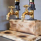 cheap Barware-Whiskey Wood Dispenser,Faucet Shape Liquor Dispenser, Daddy Favorite Whiskey Wine Wood Dispenser for Home Bar Dinner Party Restaurant, Dad Papa Boyfriend Husband Gift