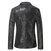 economico Blazer Classici da Uomo-Per uomo Giacca Feste Ufficio e carriera splendente All&#039;aperto Tasche Strass Autunno Inverno A quadri Moda Top caldi Bavero Argenteo Oro Arcobaleno Giacca