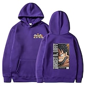 economico Grafica di personaggi di cartoni animati e film-One Piece Monkey D.Rufy Felpa con cappuccio Cartone animato Manga Manga Tasca frontale Grafica Per Da coppia Per uomo Per donna Per adulto Stampa a caldo
