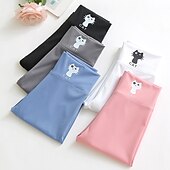 economico Pantaloni e gonne-Bambino Da ragazza Leggings foderati in pile Animali Attivo Esterno 7-13 anni Inverno Nero Bianco Rosa
