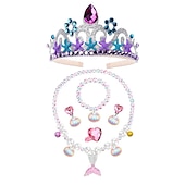 cheap Accessories-Girls&#039; Mermaid Tail Accessories Set Fairytale Princess Bags and Purses Necklace Earring Movie Cosplay Cute Little Mermaid Costume Party Halloween Masquerade World Book Day Costumes