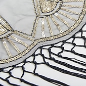 baratos Xales &amp; Envolvimentos-Loucos anos 20 Anos 20 Vestido Coquetel Xales estilo melindrosa O Grande Gatsby Convidado do casamento Paetês Franjas Fantasia Mulheres Dia Das Bruxas Carnaval Baile de Máscaras Casamento Convidado