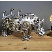 economico Statue-stile steampunk scultura animale animale meccanico ornamento decorazione decorazione industria pesante resina decorazione meccanica ciondolo decorazione di capodanno