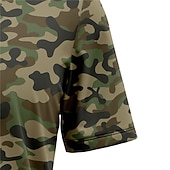 economico Stampa animal-Per uomo Camouflage Camicia Camicia con bottoni Manica corta Tropicale Di tendenza Hawaiano Informale Per eventi Spiaggia Estate Primavera Collo ripiegabile Stampa Bottone giù Kaki+verde militare