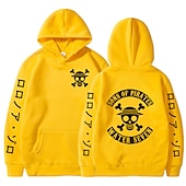 cheap Cartoon &amp; Movie Character Graphic-One Piece Monkey D. Luffy Hoodie Anime Cartoon Anime Front Pocket Graphic For Couple&#039;s Men&#039;s Women&#039;s Adults&#039; Hot Stamping
