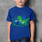 cheap Boy&#039;s 3D Animals-Boys 3D Dinosaur T shirt Short Sleeve 3D Print Summer Active Cute Cool Kids 3-12 Years School Daily