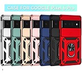 رخيصةأون جراب للهواتف الأخرى-هاتف غطاء من أجل غوغل Pixel 6 Pixel 6 Pro ثقيل حماية كاملة للجسم مسند الدراجة حالة مع خاتم لون سادة TPU