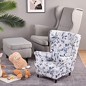 abordables Potah na křeslo a potah na křeslo-housse de chaise à oreilles extensible housses de chaise à oreilles imprimées florales pour enfants, housses de fauteuil en spandex avec fond élastique pour chaise à oreilles salon chambre à coucher