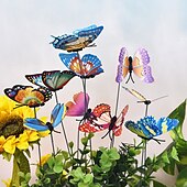abordables piquets de jardin décoratifs-20 pièces fil métallique papillon plantes enjeux jardin décor papillon enjeux jardin extérieur planteur pot de fleur lit yard jardin pelouse décor