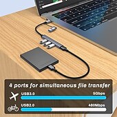 رخيصةأون محاور USB-usb hub 3.0 4/7-port for laptop usb c hub splitter multort adapter for macbook Compact data usb hub for mac pro mini ipad pro Surface pro lash drive mobile hdd