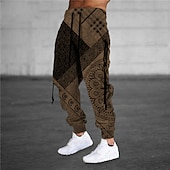 Men's Sweatpants Joggers Trousers Drawstring Elastic Waist 3D Print Graphic Prints Flower / Floral Comfort Sports Outdoor Casual Daily Cotton Blend Terry Streetwear Designer Brown Khaki Micro-elastic cheap Joggers-Men's Sweatpants Joggers Trousers Drawstring Elastic Waist 3D Print Graphic Prints Flower / Floral Comfort Sports Outdoor Casual Daily Cotton Blend Terry Streetwear Designer Brown Khaki Micro-elastic