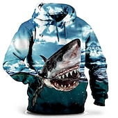 economico felpe 3d da uomo-Per uomo Lupo Stampa 3D Felpa con Cappuccio Felpa con cappuccio Felpe con cappuccio Manica Lunga Felpa con cappuccio Con Cappuccio Moda Vacanza Lavoro Abbigliamento quotidiano Grigio verde Bianco e