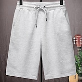 baratos Shorts de moletom-Homens calções atléticos Shorts de moletom Shorts Terry Bolsos Com Cordão Cintura elástica Tecido Conforto Ao ar livre Diário Para Noite Moda Roupa de rua Preto Branco