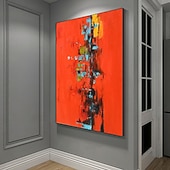 baratos Pinturas Abstratas-pintura a óleo artesanal pintada à mão arte de parede abstrata pintura em tela decoração de casa moldura esticada pronta para pendurar