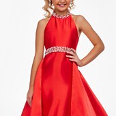 ieftine Rochii Fata cu Flori-Rochie tip sheath cu trenă sweep  brush rochie de Crăciun rochie pentru fetițe de flori rochie de concurs și performanță pentru juniori rochie drăguță de bal din satin cu mărgele spate deschis fit