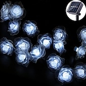 billige Soldrevet-utendørs vanntette solenergi-roselys 12m-100leds 7m-50leds 6,5m-30leds valentinsdag bryllupsfest utendørs hagedekorasjon