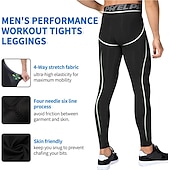 cheap Men&#039;s Shorts, Tights &amp; Pants-Men&#039;s Compression Pants Running Tights Leggings with Phone Pocket Base Layer Athletic Winter Spandex Breathable Quick Dry Sweat wicking Power Flex Fitness Gym Workout Running Skinny Sportswear