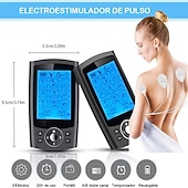 abordables Masajeador de cuerpo entero-Estimulador muscular Tens máquina de masaje corporal eléctrico EMS de 36 modos terapia digital para adelgazar electrosimulador de doble canal con 10 almohadillas a prueba de polvo regalo de San
