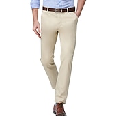 economico Sottile-Per uomo pantaloni della tuta Pantaloni Tasche Gamba dritta Liscio Matrimonio Ufficio Attività commerciale Misto cotone Moderno Da cerimonia Nero Bianco Media elasticità