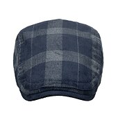 billiga Huvudbonader för herrar-Herr Platt mössa Tweed Keps Svart Mörk marin Bomull 1920-talets mode Traditionell / Klassisk Friluftskläder Ledigt / vardag Pläd / Rutig