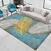 preiswerte Wohn- und Schlafzimmerteppiche-3D-Druck Teppich Blatt Druck Bodenmatte quadratisch Wohnzimmer Schlafzimmer Teppich Fußmatte