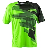 abordables Maillots pour hommes-Homme Maillot Velo Cyclisme Maillot de descente Manche Courte Hiver Noir Bleu Orange Vélo Maillot Résistant aux UV Respirable Séchage rapide Poche arrière Polyester Des sports Couleur unie Avec