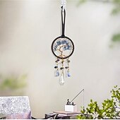 economico Acchiappasogni-vita dell&#039;albero acchiappasogni acchiappasogni con cristallo colorato regalo fatto a mano appeso a parete campanelli eolici ciondolo auto appeso a casa 7x35cm / 2.76&#039;&#039;x13.78&#039;&#039;
