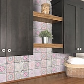 abordables Pegatinas para azulejos-24 uds/48 Uds pegatinas de azulejos cocina creativa baño sala de estar pegatinas de pared autoadhesivas impermeables pegatinas de azulejos de moda