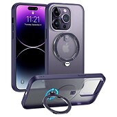 お買い得  iPhone用ケース-iPhone 15 Pro Max Plus、iPhone 14 Pro Max Plus、iPhone 13 Pro Max、iPhone 12 Pro Max、iPhone 11 Pro Max用のMagsafeキックスタンド付きマットフロスト衝撃吸収PCケース
