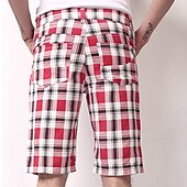 olcso munka rövidnadrág-Férfi Chino Shorts Bermuda nadrág Munkanadrág Zseb Rács Mokaszinok Rövid Szabadtéri Hétköznapi Napi Utcai sikk Stílusos Világosbarna Khakizöld