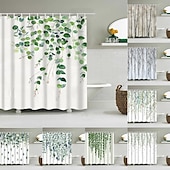 levne Sprchové závěsy-Závěs na sprchu s háčky 180cm*180cm(70&quot;*70&quot;) Polyester pratelný voděodolný vzor rostlinného listu