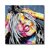 cheap People Paintings-Handmade Oil Painting Canvas Wall Art Decoration Portrait Woman Abstract for Home Decor Rolled Frameless Unstretched Painting