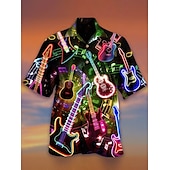 economico Stampa oceanica-Per uomo Squalo Prodotti per pesci Palma Maglietta informale Camicia hawaiana Camicia da campo Maniche corte Camicia Collo ripiegabile Hawaiano Originale Informale Per uscire A B C Stampa 3D S M L