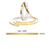 economico Adesivi murali decorativi-1pc adesivo per cuciture autoadesive adesivo e gancio per piastrelle in ceramica, nastro dorato, piastrelle impermeabili per carta da parati per pavimenti domestici, adesivi per piastrelle per piastrelle per pavimento