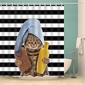 cheap Shower Curtains-Shower Curtain with Hooks 180cm*180cm(70&quot;*70&quot;) Polyester Washable Waterproof Animal Pattern for Kids