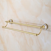 abordables Barres repose-serviettes-porte-serviettes ti-golden porte-serviettes en céramique mural pour salle de bain support de tour à 2 niveaux 1 pc
